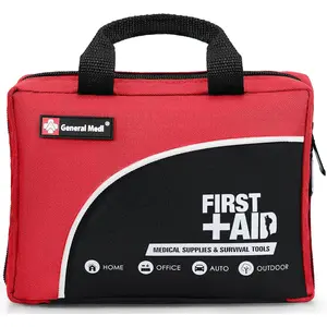 160 Pieces Compact and Lightweight First Aid Kit Including Cold Ice Pack Emergency Blanket Moleskin Pad Perfect for Travel Home Office Car Camping Workplace (Red)