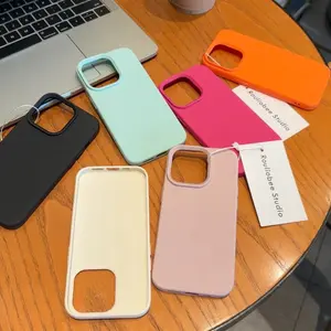 Premium Solid Color Liquid Silicone Phone Case for iPhone 17 Pro Max/16 Plus/15/14/13/12/11, Leather Texture Shockproof Slim Protective Cover in Multiple Colors