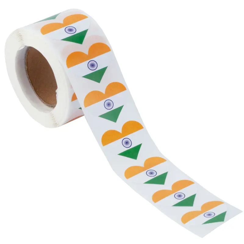 India Heart Stickers * 500 Per Roll (1" x 1") 25mm x 25mm