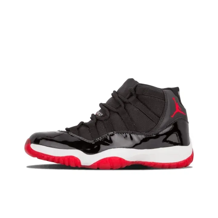 Glossy Patent Leather Mid Top Basketball Sneakers, Unisex Red Jumpman Logo Air Cushion Shoes, Red Rubber Outsole Retro Street Athletic Footwear