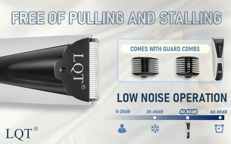 LQT Cordless Hair Clipper for Women, Electric Bikini Trimmer, Body Hair Shaver, Pubic Hair Trimmer, Rechargeable Intimate Grooming Kit with LCD Display, 2 Guide Combs, USB Charging