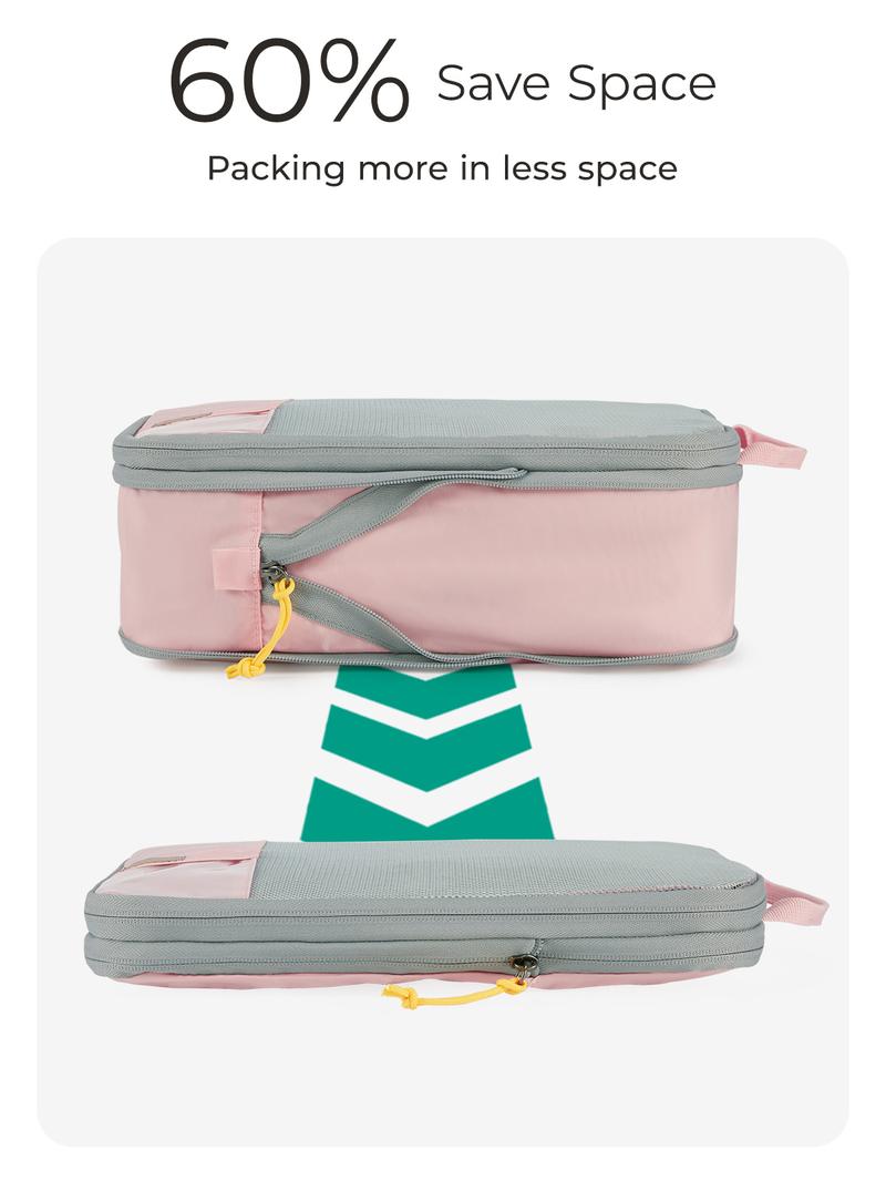 BAGSMART Compression Packing Cubes for Suitcases - 6 Set Travel Organizer Polyester Cubes for Luggage Organization TikTokShopHolidayHaul
