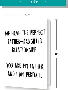 YiKaLus Perfect Father-Daughter Relationship Card for Father, Funny Father’s Day Gift for Dad, Happy Birthday Card from Daughter, Unique Bday Gift Idea for Stepdad
