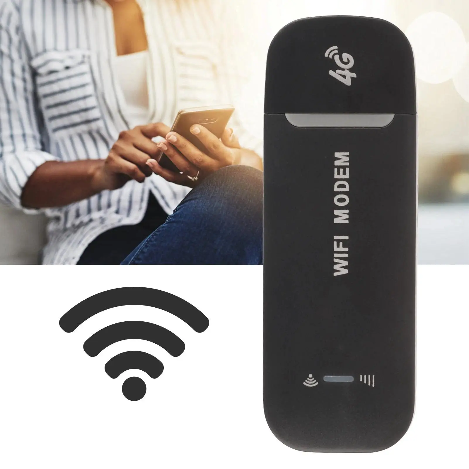 4G LTE WiFi Router – Portable Hotspot with USB Plug & Play, Supports Up to 10 Devices, Stable Connection for Home Office & Travel, Works with Micro SIM Card for Phone/PC/Laptop
