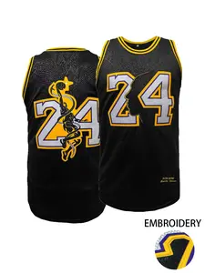 Men's #24 Mamba Forever Embroidered Basketball Jersey, Stitched 1978-2020 Commemorative Basketball Shirt, Breathable Sleeveless Sportswear for Men Women, S-3XL