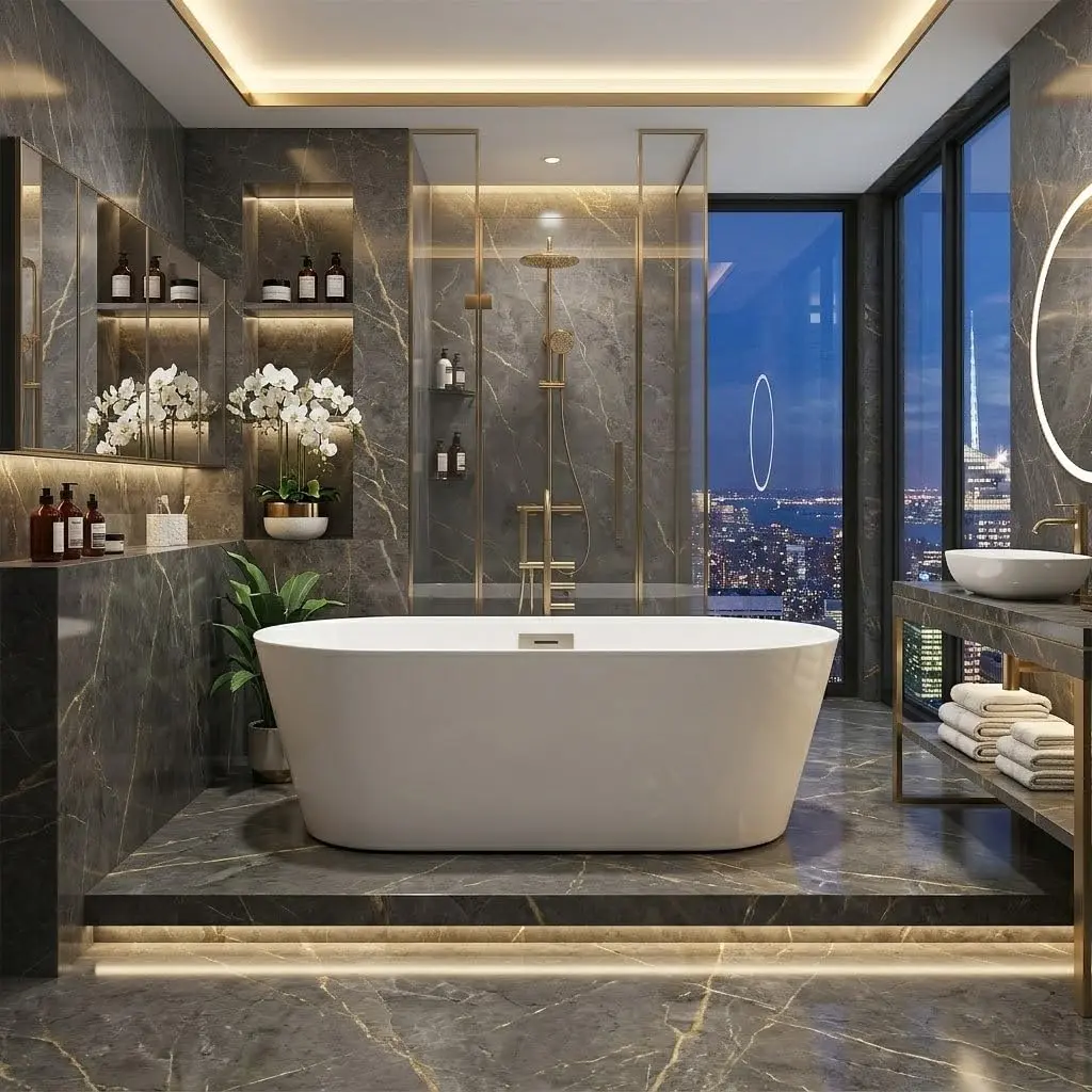 Freestanding Bathtub 59 inch Acrylic Free Standing Tub 59 Inch, Free Standing Tub with Chrome Drain & Overflow, Ergonomic Stand Alone Tub for Small Bathroom or Home Spa