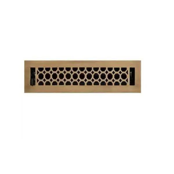 New 2-1/4" x 12" Antique Brass Honeycomb Floor Register by Signature Hardware