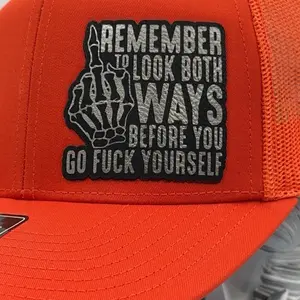 Look Both Ways Custom Made Patch Hat - Multiple Colors with Cummins Patch - Adjustable Snap-Back Style - Available in Multiple Colors & Designs - Classic 112 to Flat Bill Flex Fit Styles casual baseball cap