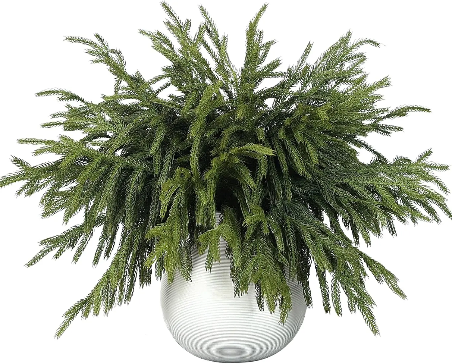 16 Pcs 18" Real Touch Norfolk Pine Branch Decorative Set, UV-Resistant Artificial Christmas Greenery Stems for Vase DIY Crafts, Home Decor Faux Plants Pick