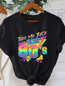 Short Sleeve T-Shirt - Back to the 80s, Retro Style - Women's Spring and Summer Trend Printed T-Shirt, Your Best Choice!