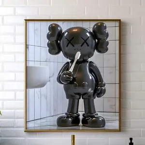 Kaws Brushing Teeth Poster - Hypebeast Print for Bathroom Washroom Decor Unframed