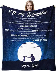 Christmas Daughter Gifts from Dad - Birthday Gift Throw Blanket - Father to Daughter Gifts - Daughters Birthday Gifts