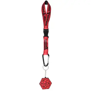 Dungeons And Dragons D 20 Dice Wrist Strap Lanyard For Keys | Hand And Wrist Lanyard Strap ID Holder Keychain For Men or Women
