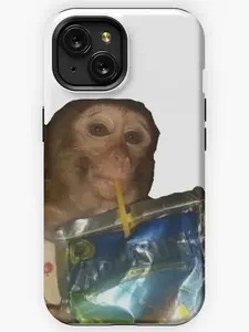 Monkey sipping caprisun meme Phone Case, Fun phone case