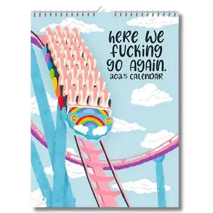 Here We Go Again 2025 Calendar 2025 Planner, 2025 Monthly Friends Advent, Fun Hanging Month Hanging Gag Gifts for Friends