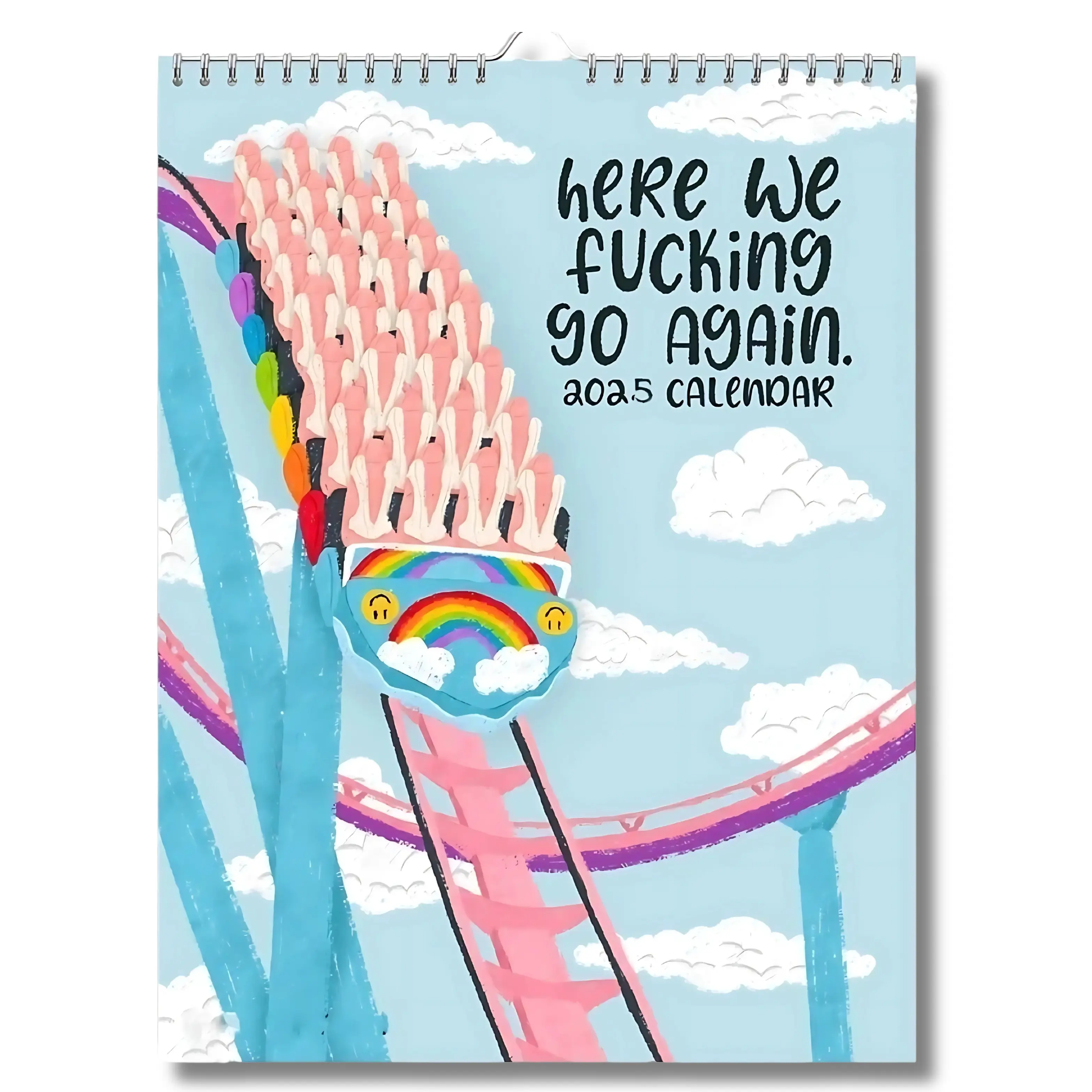 Here We Go Again 2025 Calendar 2025 Planner, 2025 Monthly Friends Advent, Fun Hanging Month Hanging Gag Gifts for Friends
