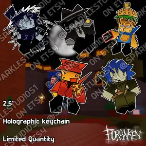 Rainbow Holographic Roblox Forsaken Survivors Acrylic Keychains, Builderman Shedletsky Dusekkar Taph Two Time Chance 007n7 Elliot Guest 1337 Noob - Great For Daily Use Or As Thoughtful Little Gifts For Your Friends And Yourself