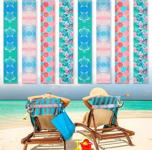 8 Pcs Large Towel Bands for Beach Chairs 15.75" x 1.97" Cruise Chairs Towel Bands Elastic Windproof Lounge Clips Strap Holder for Summer Pool Hawaiian Accessories Gifts