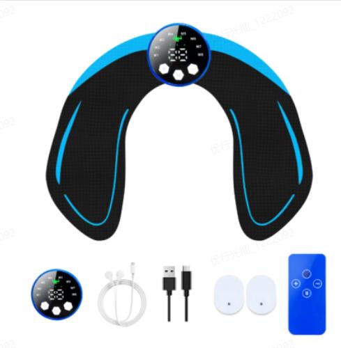 Rechargeable EMS Hip Trainer & Butt Lifting Muscle Stimulator for Men & Women, Portable TENS Massager with Remote & Extra Electrode Pads for Full Body Toning, Soreness Relief, Home Fitness