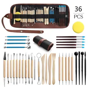 36-Piece Clay Tool Set, Pottery and Ceramic Sculpting Tools, Includes Brushes for Carving, Shaping, Molds, DIY Crafts, Ideal for Craft Enthusiasts