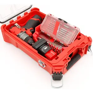 Compact Tool Organizer made for Packout compatible with M12 3404-20 or 3453-20 Driver or 2551-20 Hydraulic Driver, Accessories and Batteries for Protection