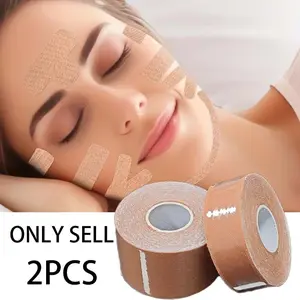 2pcs Facial Lifting Tape, Skin Tone, 0.98inch x 196.85inch, Suitable for All Facial and Neck Areas
