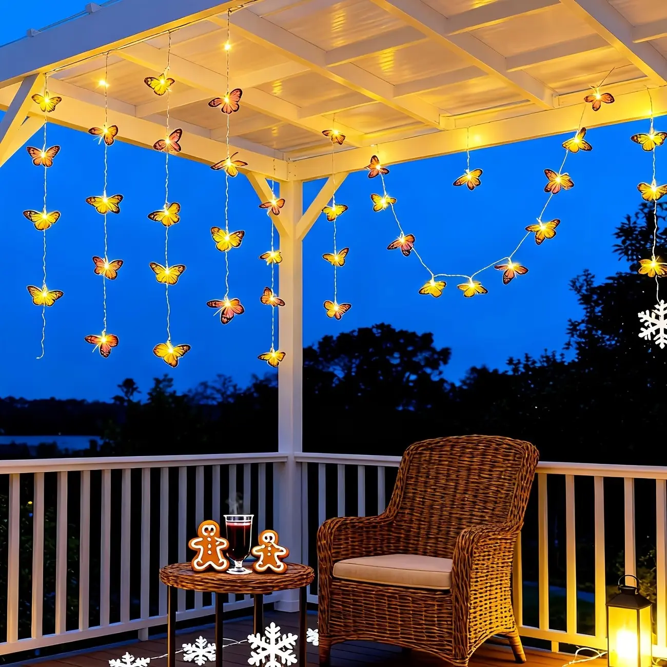 Romantic Butterfly String Lights, 300cm Butterfly Light with 20 Bulbs, 8 Lighting Modes, Outdoor LED, Perfect for Bedroom Decor, Indoor Tent, Patio Bed, Party, Wedding, Led Lighted