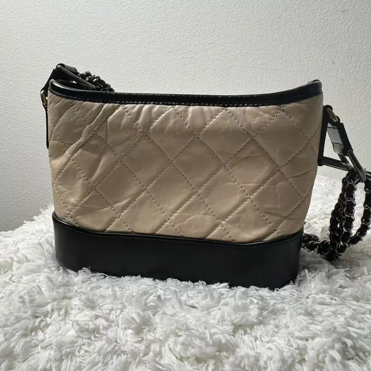 Pre-owned CHANEL Cow Skin Mini Bags Aged Calfskin Quilted Small Gabrielle Hobo