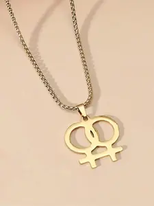 Stainless Steel Lgbt Pride Pendant Necklace, Rainbow Color Symbol Jewelry for Women, Unisex Gay Rights Accessory, Minimalist Chain