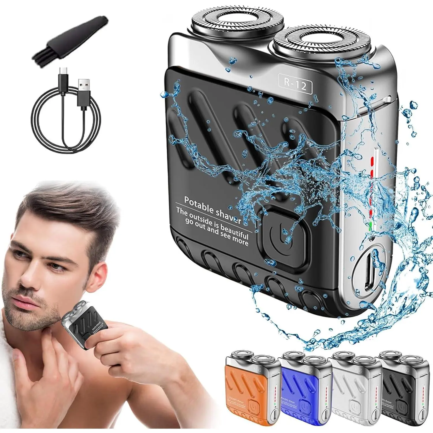 Luggage Electric Shaver , Beard Shaver Mini and Portable Suitcase Design, Electric Mini Razor Portable Electrics Shavers, USB Rechargeable One-Button Long Lasting for Home Travel`