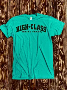 Team High Class White Trash ®  Mint/Dark Green Tee