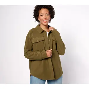Anybody Lounge Polar Fleece Button Front Shacket
