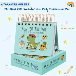 2026 Punny Motivational Flip Calendar - Perpetual Daily Desk Calendar with Humorous Puns, Cute Office Decor, Positive Affirmations & Inspirational Quotes