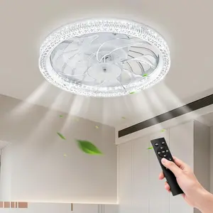Ceiling Fans with Lights,Socket Fan Light with Remote Control,Dimmable Brightness 3000K-6500K Memory,4 Fan Speeds,2200 Lumens LED Quiet Ceiling Fans  for Small Spaces, Bedrooms,  Offices