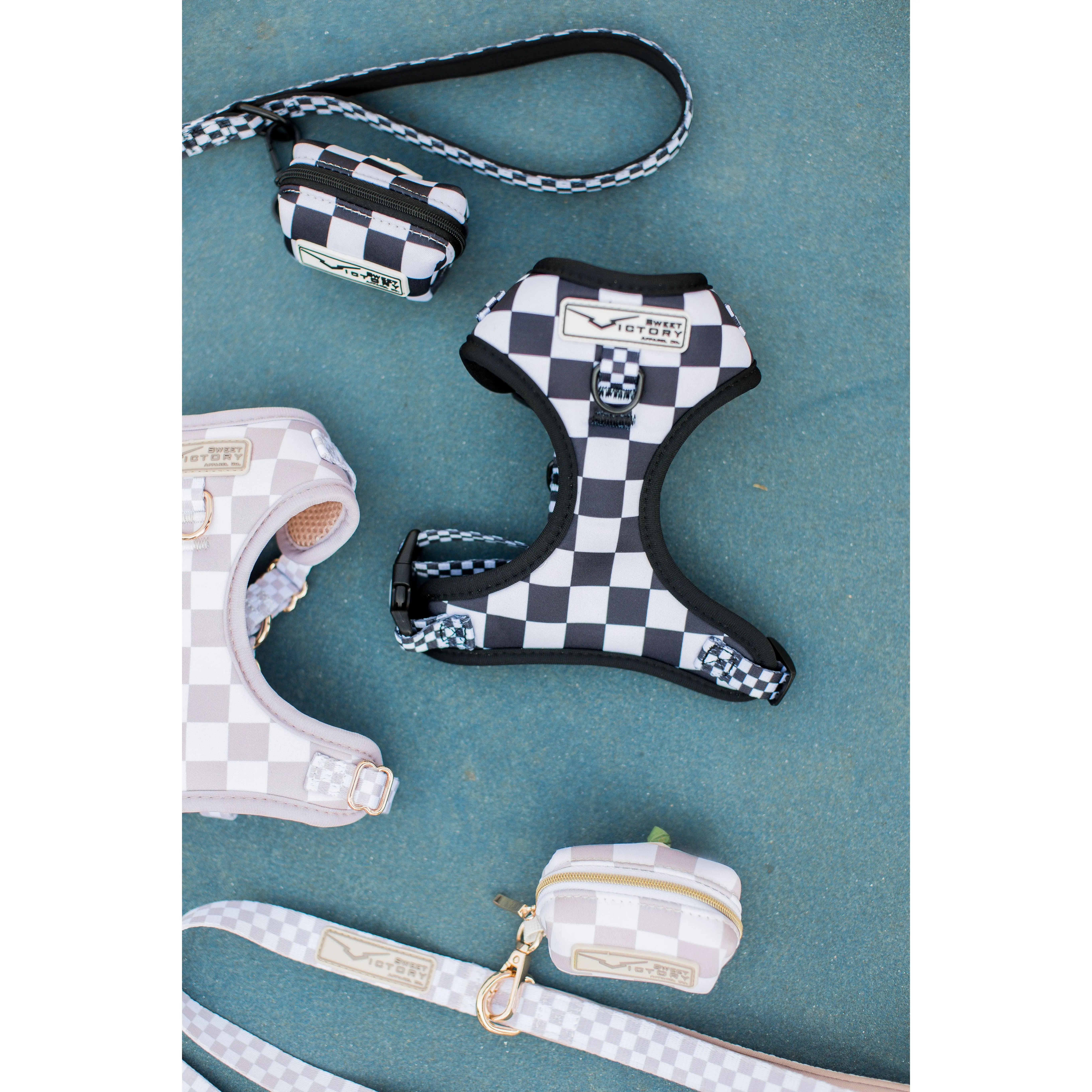 Black Checkered Dog Harness