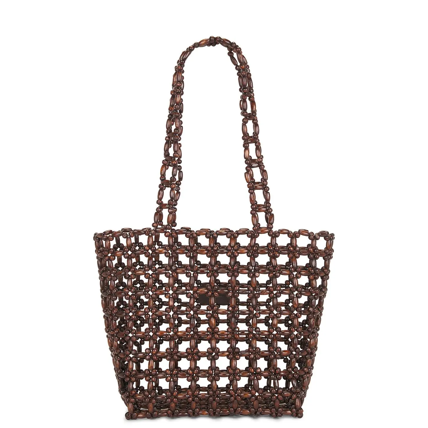 Madewell Wood Bead Tote Bag in Stained Bead Multi