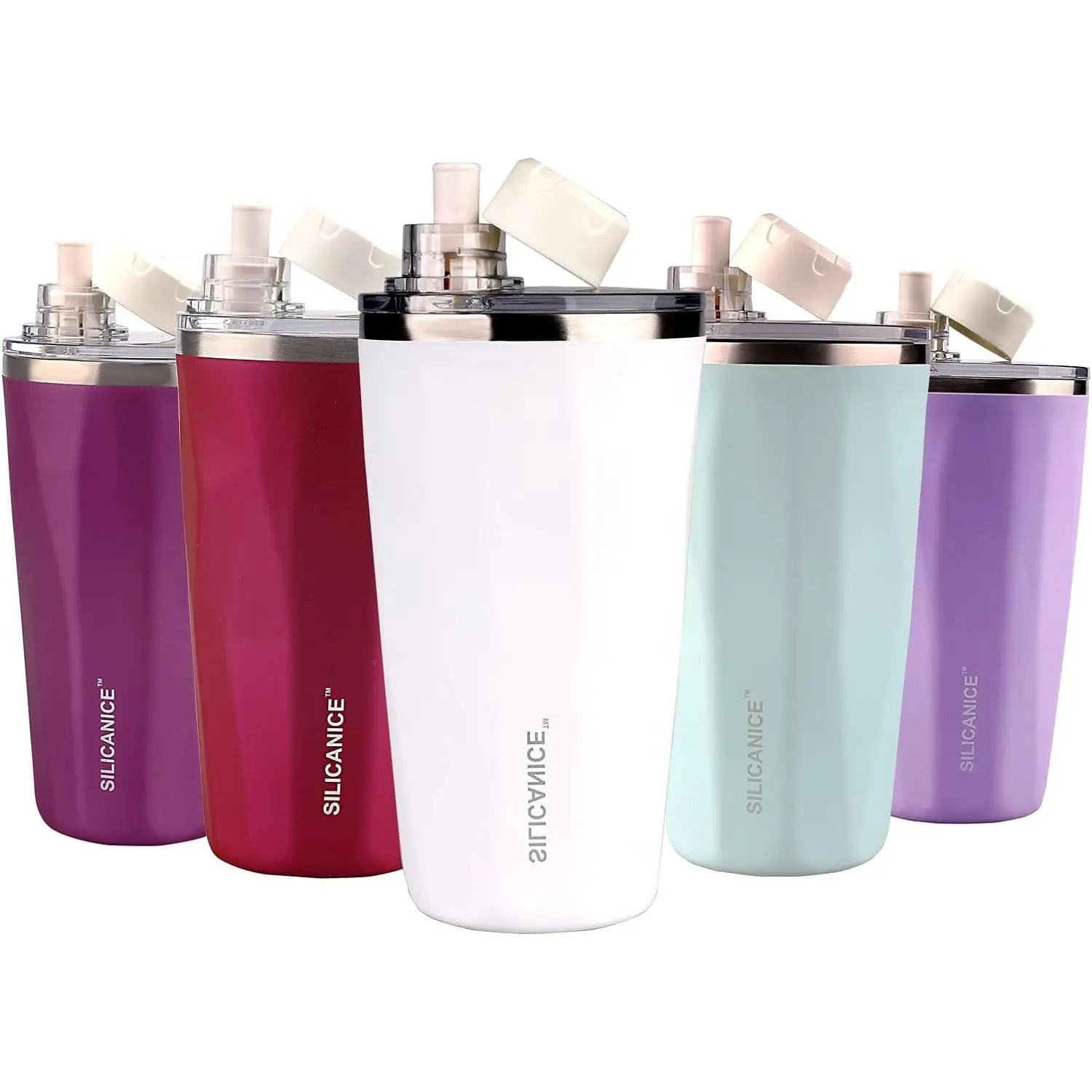 20 oz Tumblers with Straw and Lid | Dishwasher-Safe Stainless Steel Vacuum Insulated Travel Coffee Mug for Office & Sports | Double-Wall Insulated Ice