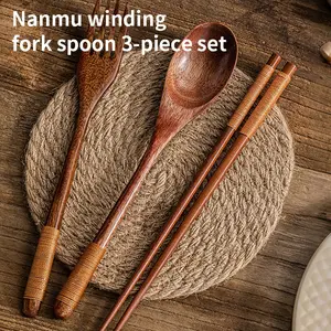 Portable Cutlery Set Three-Piece Tableware Kit, Essential for Camping Office Use, Outdoor Spoon Chopsticks Fork Set, Wedding Party Gift