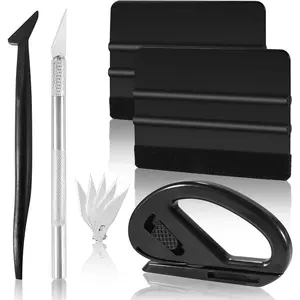 Vinyl Wrap Tools Kit, 10 PCS Professional Car Wrap Tool Kit, Window Tint Tools Kit Includes Carving Knife, Edge Trimming Knife, Safe Membrane Cutter, Soft Square Scraper, Spare Blades