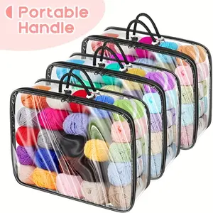 3pcs yarn storage bags, transparent yarn storage bags, multi-purpose hand-held storage bags, clothing storage bags, bed sheet storage bags, underwear storage bags