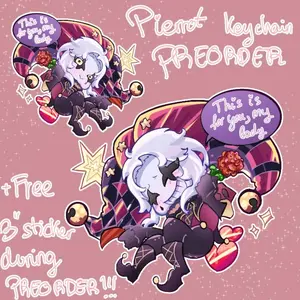 Pierrot Keychain  – The Freak Circus Fan Art, Double Sided Acrylic Charm