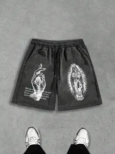 Men's Regular Fit Graphic Print Shorts, Casual Comfy Breathable Shorts for Summer, Men's Bottoms for Daily Wear, Cotton