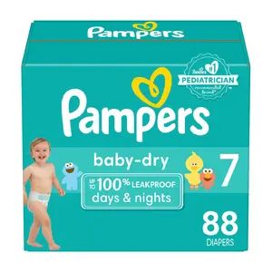 Pampers Baby Dry Enormous Disposable Diapers - Size 7 - 88ct