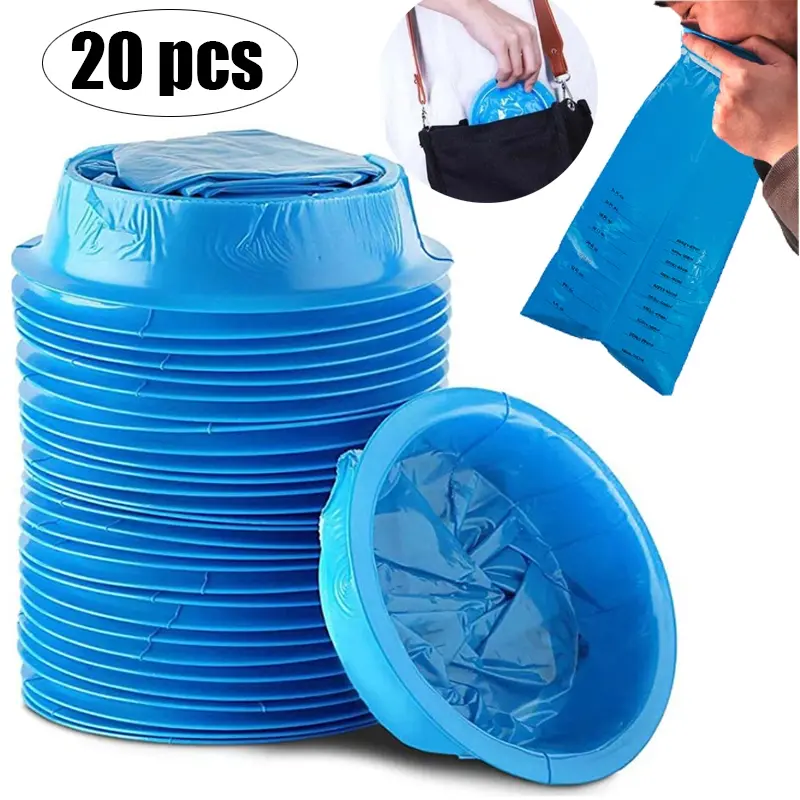 20pcs Disposable Sick Bags Plastic Trash Bags Disposable Bin Bags Travel Car Airplane Motion Sickness Nausea Vomit Cleaning Bag Blue Portable Home Supplies Sick Nets for Hospotal