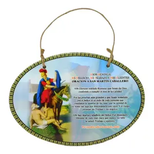 Oracion Ovalada 12"widex8"tall San Martin Caballero Religious Decor Standing St Martin of Tours