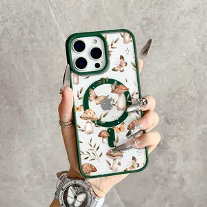 Mushroom Whispers Forest Dreams Magnetic MagSafe Snap Case for iPhone 17/16 Pro Max 15 Pro 14 13 12 Mini 11 XR XS Plus SE Shockproof Slim Protective Cover