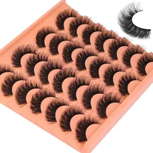 False Eyelashes, 14 Pairs Faux Cluster Lashes, Lightweight Realistic Natural-Curl Eye Makeup Strip Lashes, Full-Volume Fluffy Lash Clusters for Eyelash Extensions, Curling Strip Lashes, Cosmetic Use, Curly Lashes