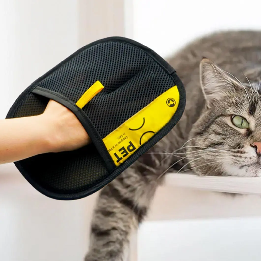 Pet Hair Removal Glove, Anti-Static Grooming Mitt for Dogs & Cats, Pet Hair Cleaning Tool and Grooming Supply