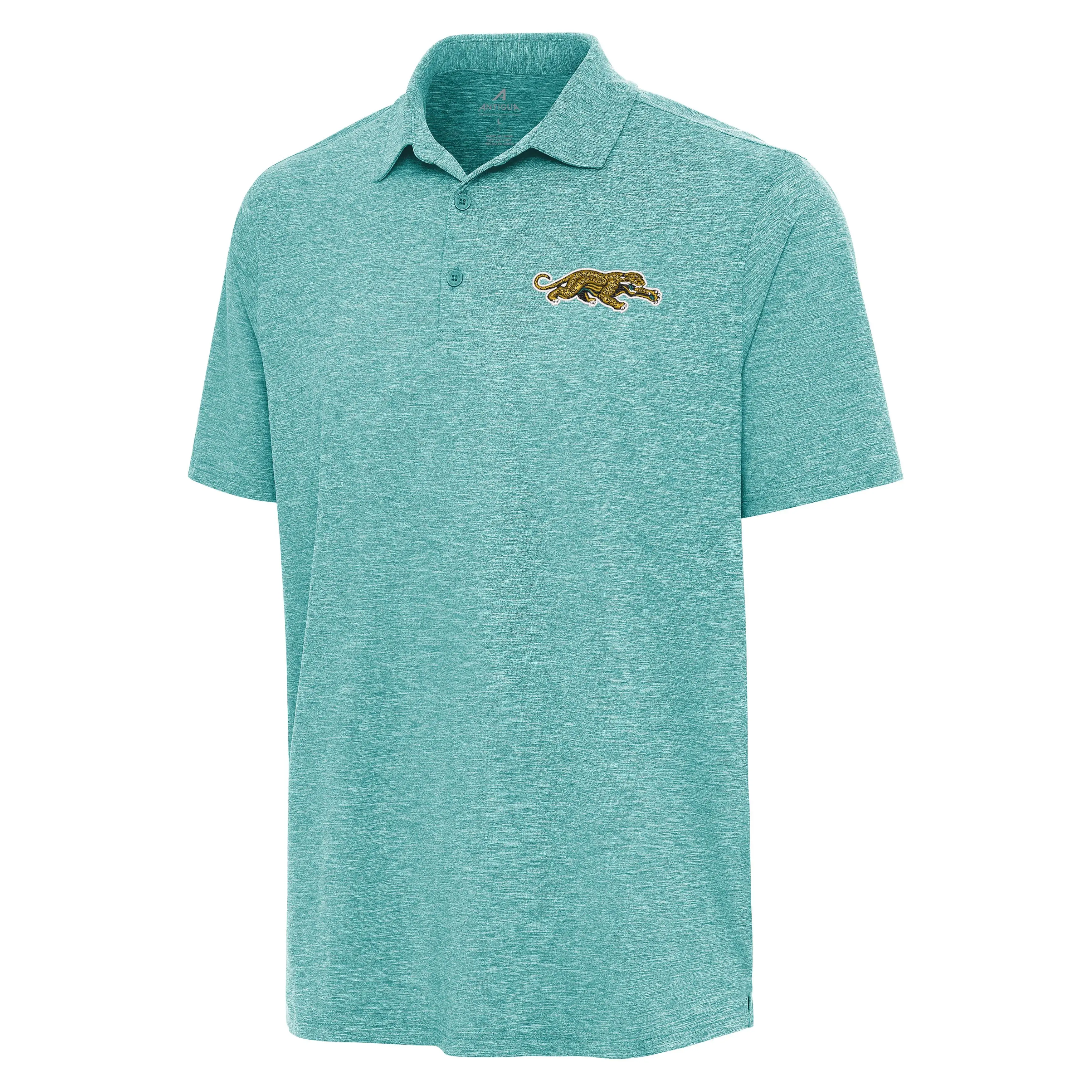 Jacksonville Jaguars Prowler Logo Heathered Teal Par 3 Antigua Polo