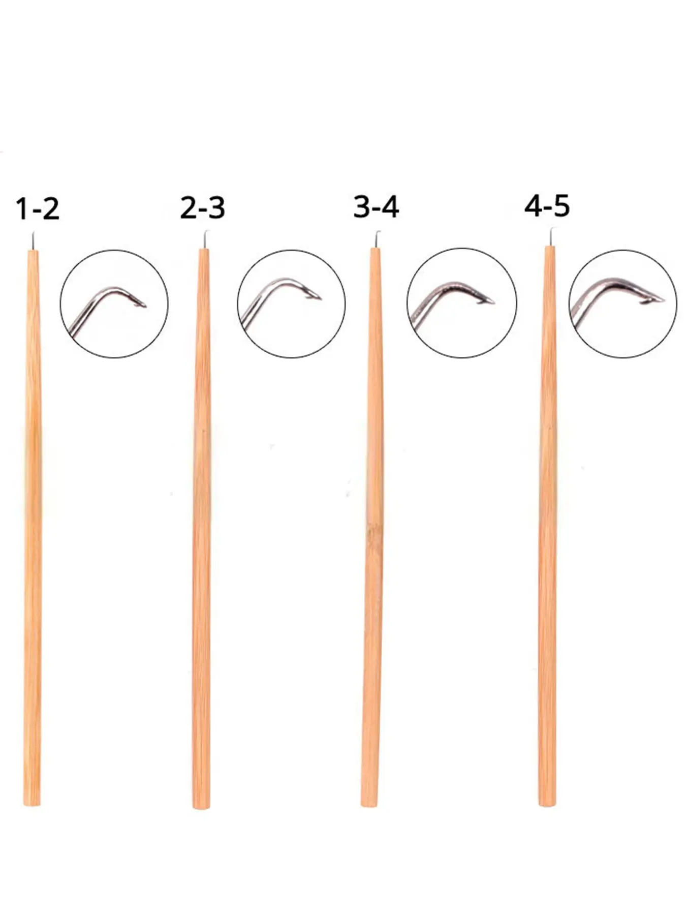 4 Sizes Wig Ventilating Crochet Hook Set Lace Wig Making Tools Hair Extension Needle Weaving Ventilating Holder Wooden Handle Wig Crochet Needles Kit Hair Styling Tools Salon Supplies